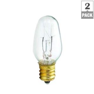 Philips 15 Watt Incandescent C7.5 Clear Candelabra Base Light Bulb (2 Pack) 133876