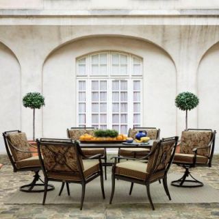 Bombay Outdoors Normandy 7 Piece Patio Dining Set with Palmetto Cushions A004671 999A