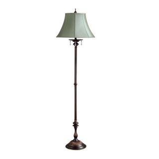 Cascadia Lighting 57.75 in 3 Way Switch Valrhona Bronze Shaded Floor Lamp Indoor Floor Lamp with Fabric Shade