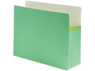 Smead 73236 5 1/4 Inch Expansion Colored File Pocket, Straight Tab, Letter, Green