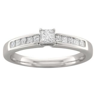 CT. T.W. Princess Cut Diamond Prong Set Ring in 14K White Gold (H