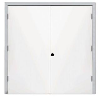 Steves & Sons 48 in. x 80 in. Garden Shed White Left Hand Outswing Primed Steel Prehung Front Door STFL_PR_48_4OLH