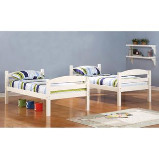 Walker Edison Solid Wood Twin Bunk Bed with Mattress