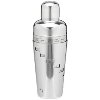 Polished Stainless Steel 32 ounce Recipe Cocktail Shaker  