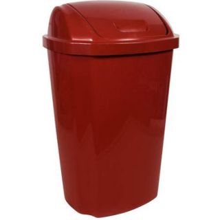 Hefty 13.5 Gallon Swing Lid Trash Can, Red