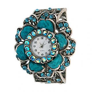 Ladies Dress Watch Flower Bangle   Jewelry   Watches   Womens Watches