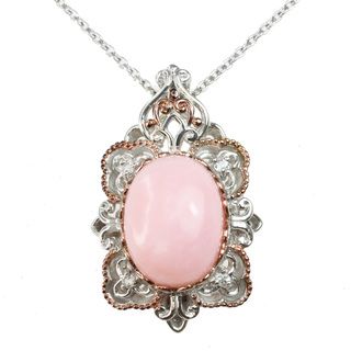 Michael Valitutti Two tone Pink Opal and White Sapphire Necklace