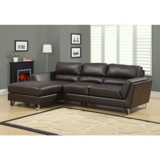 Dark Brown Bonded Leather Sofa Lounger