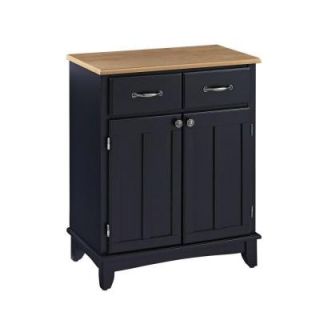 Home Styles Two Drawer 29.5 in. W Black Buffet with Wood Top 5001 0041