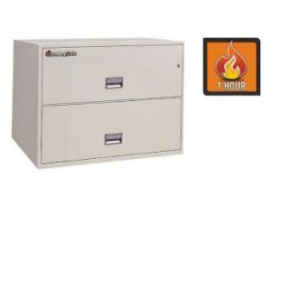 SentrySafe 2 Drawer 5.62 cu.ft. Steel Fire Resistant Lateral File with Key Lock, Putty 2L3600