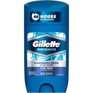 Gillette Endurance Cool Wave Invisible Solid Anti Perspirant & Deodorant, 2.6 oz
