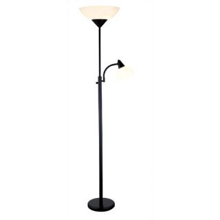 Adesso Piedmont Torchiere Floor Lamp with Reading Light