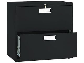 HON 672LP 600 Series Two Drawer Lateral File, 30w x19 1/4d, Black