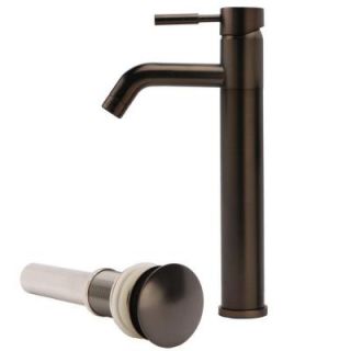 Fontaine New European 1 Hole 1 Handle Bathroom Vessel Faucet with Drain Assembly in Brushed Bronze LNF EUV2 BB