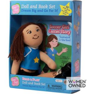 Go Go Sports Girls Read & Play Doll and Book Set, Soccer Girl Cassie's Story Teamwork Is the Goal