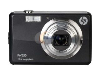 HP PW550A Black 12MP 2.7" LCD 5X Optical Zoom Wide angle Li ion battery Digital Camera