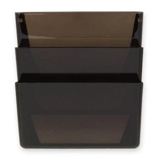 Rubbermaid Stack a file Letter Size   Door mountable   14.9" Height X 13" Width X 4" Depth   3 Pocket[s]   Plastic   Smoke (47021ROS)