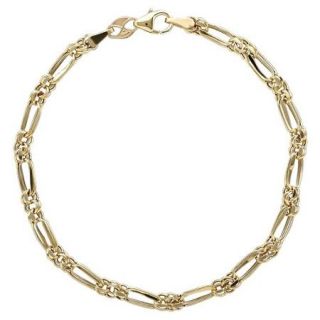 Simply Gold 10kt Yellow Gold Alternating Round and Oval Links Bracelet