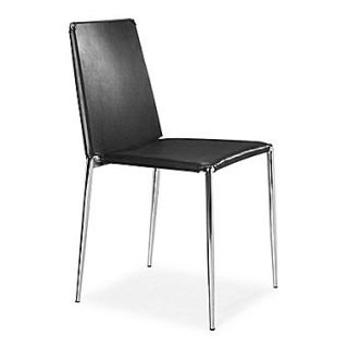 Zuo Alex Leatherette Dining Chairs, Black