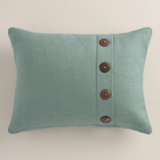 Arctic Blue Basket Weave Cotton Lumbar Pillow