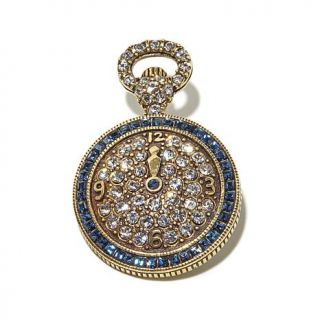 Heidi Daus "Auld Lang Syne" Crystal Accented Pocket Watch Pin   7503184