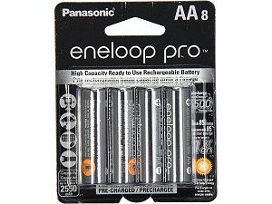 Panasonic BK 3HCCA8BA 8 pack AA eneloop pro Rechargeable Batteries