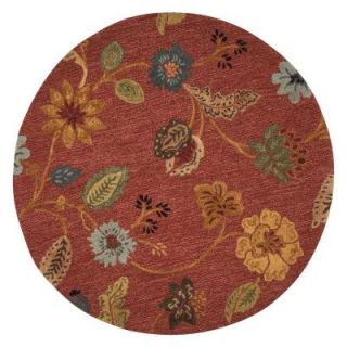 Home Decorators Collection Portico Red 5 ft. 9 in. Round Area Rug 0167630110