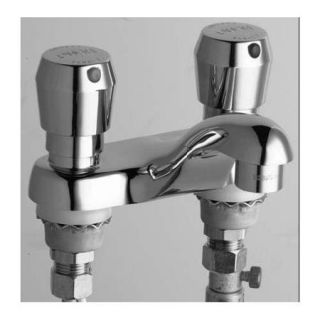 Chicago Faucets Centerset Bathroom Sink Faucet with Double Pump Handles