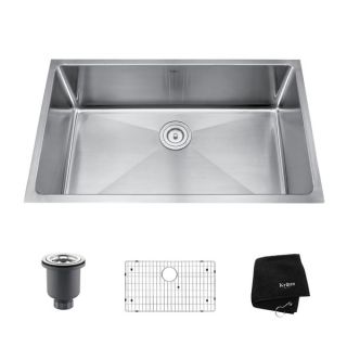 Kraus 32 inch Undermount Single Bowl Steel Kitchen Sink  