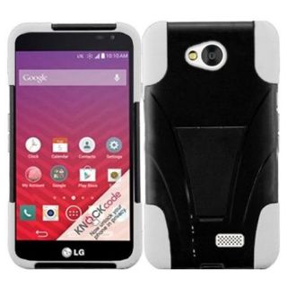 Insten Hard Hybrid Rugged Shockproof Cover Case with Stand For LG Tribute   Black/White
