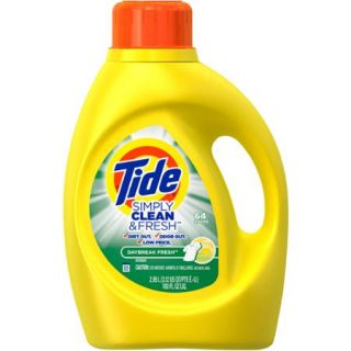 Tide Simply Clean & Fresh HE Liquid Laundry Detergent, Daybreak Fresh Scent, 64 loads, 100 oz