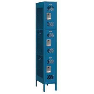 Salsbury Industries 73000 Series 12 in. W x 78 in. H x 18 in. D 3 Tier Vented Metal Locker Unassembled in Blue 73168BL U