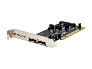PNY PCI SATA RAID 2 CH.  (2 External/ 2 Internal) CARD Model P DSA150 PCI RF