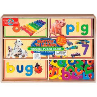 T.S. Shure Alphabet and Numbers Match 'N Learn Wooden Puzzle Cards