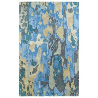Kaleen Brushstrokes Blue Rectangular Indoor Tufted Distressed Area Rug (Common 8 x 11; Actual 96 in W x 132 in L)