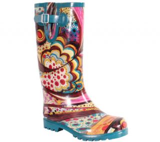Nomad Puddles Turquoise Monet Rubber Rain Boots —