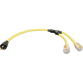 CCI PVC Jacket STOW Generator Cord And Adapter, 10/3 AWG, 104/30 Strands, 3 ft (L)