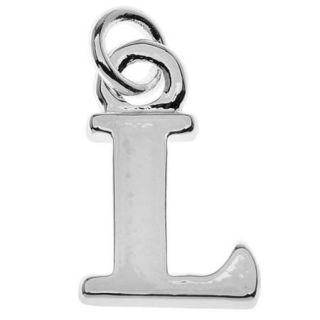 Lightweight Initial Charm, Alphabet Letter "L" 11.3x7.5mm, 1 Piece, Silver Plated
