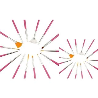 Zodaca Pink Nail Art Design Brush Set (Pack of 2)   Shopping