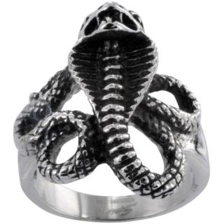 Vance Co. Mens Stainless Steel Snake Ring