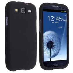 INSTEN Black Snap on Rubber Coated Phone Case Cover for Samsung Galaxy