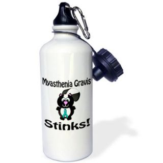 3dRose Myasthenia Gravis Stinks Skunk Awareness Ribbon Cause Design, Sports Water Bottle, 21oz