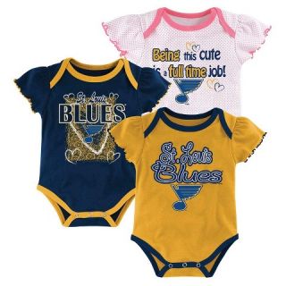 St. Louis Blues Girls Infant/Toddler 3 Pk Body Suit
