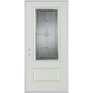 Stanley Doors 36 in. x 80 in. Victoria Zinc 3/4 Lite 1 Panel Prefinished White Right Hand Inswing Steel Prehung Front Door 1536E BN 36 R Z