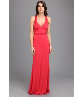 Nicole Miller Stretchy Matte Jersey Halter Gown Candy Pink