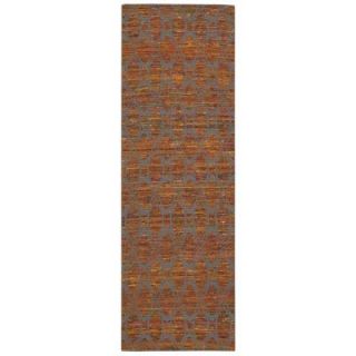 Nourison Spectrum Flame/Grey 2 ft. 6 in. x 7 ft. 6 in. Rug Runner 215826