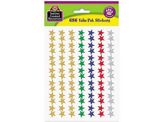 Teacher Created Resources 6644 Sticker Valu Pak, Foil Stars, 686/Pack