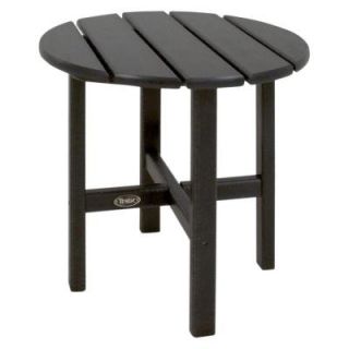 Trex Outdoor Furniture Cape Cod 18 in. Charcoal Black Round Patio Side Table TXRST18CB