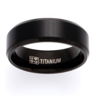 Oliveti Mens Black Plated Titanium Comfort Fit Band (8mm)  