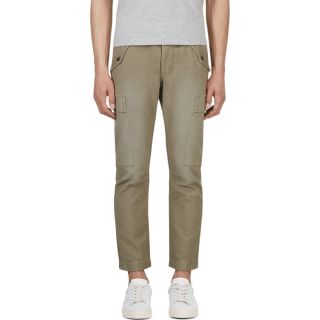 Closed Green Cropped Cargo League Trousers
